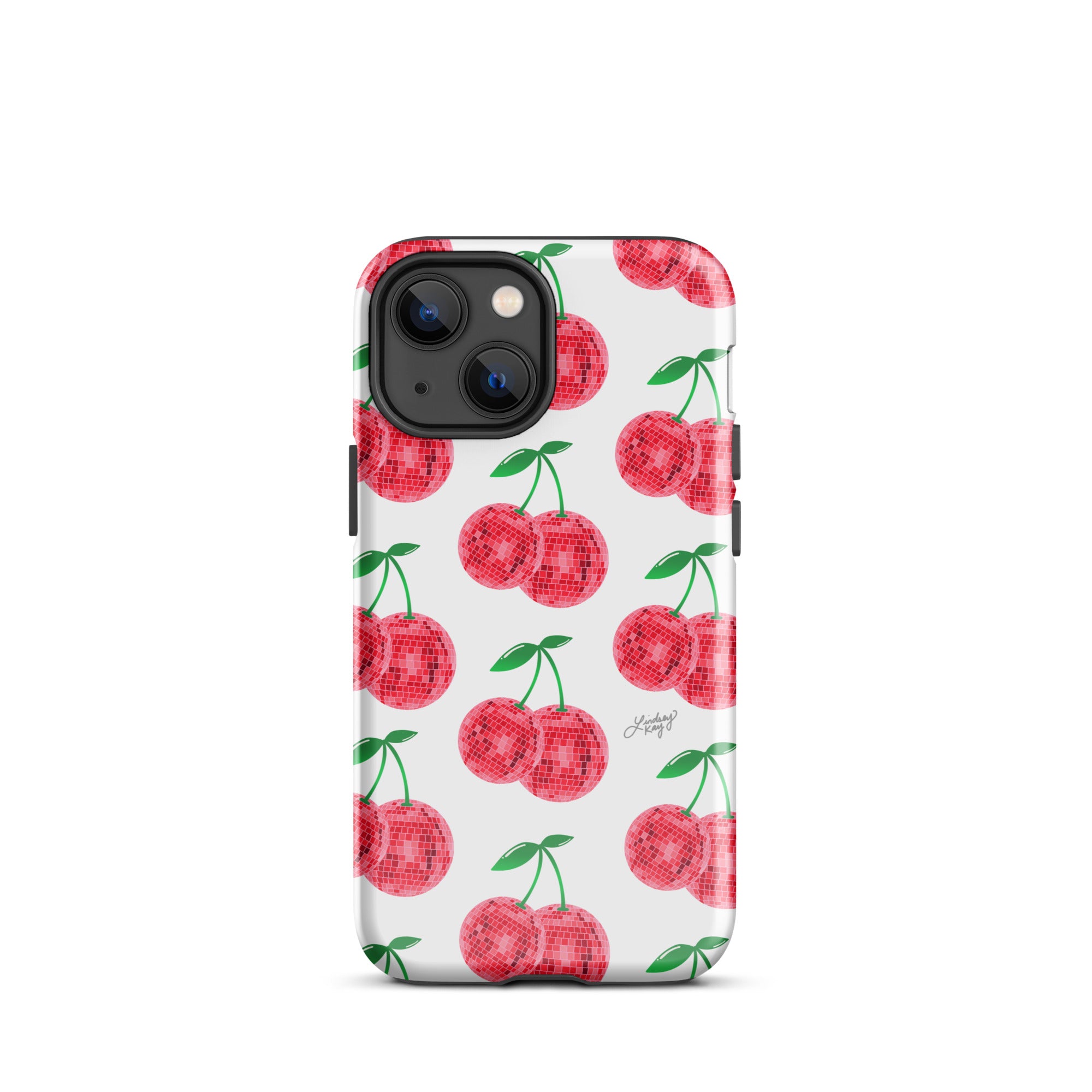 Patrón de cerezas disco rojas - Funda resistente para iPhone®